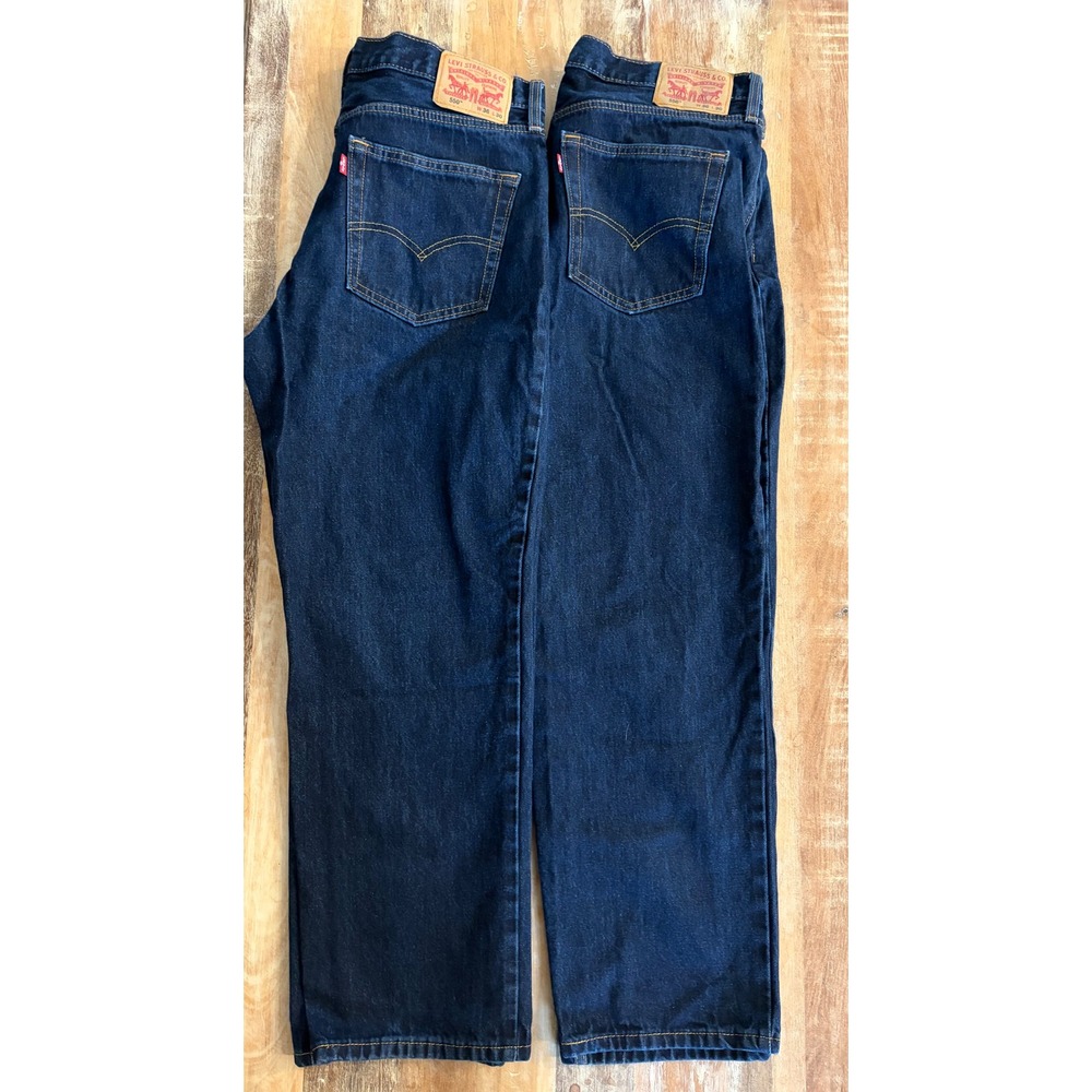 Levi's 550 Bundle Relaxed Fit Dark Wash Jeans 2 Pairs Mens 36x30 - Picture 4 of 11